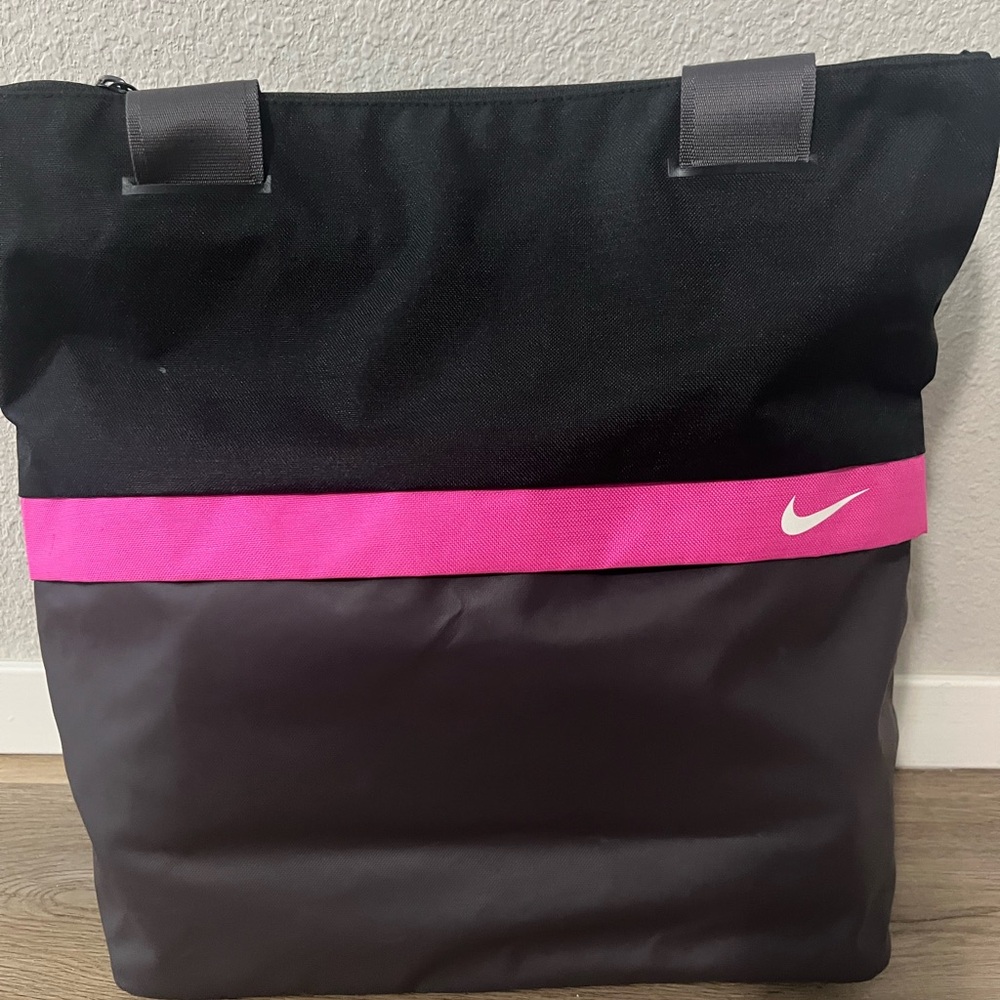 Nike Black Tote with Pink Accent